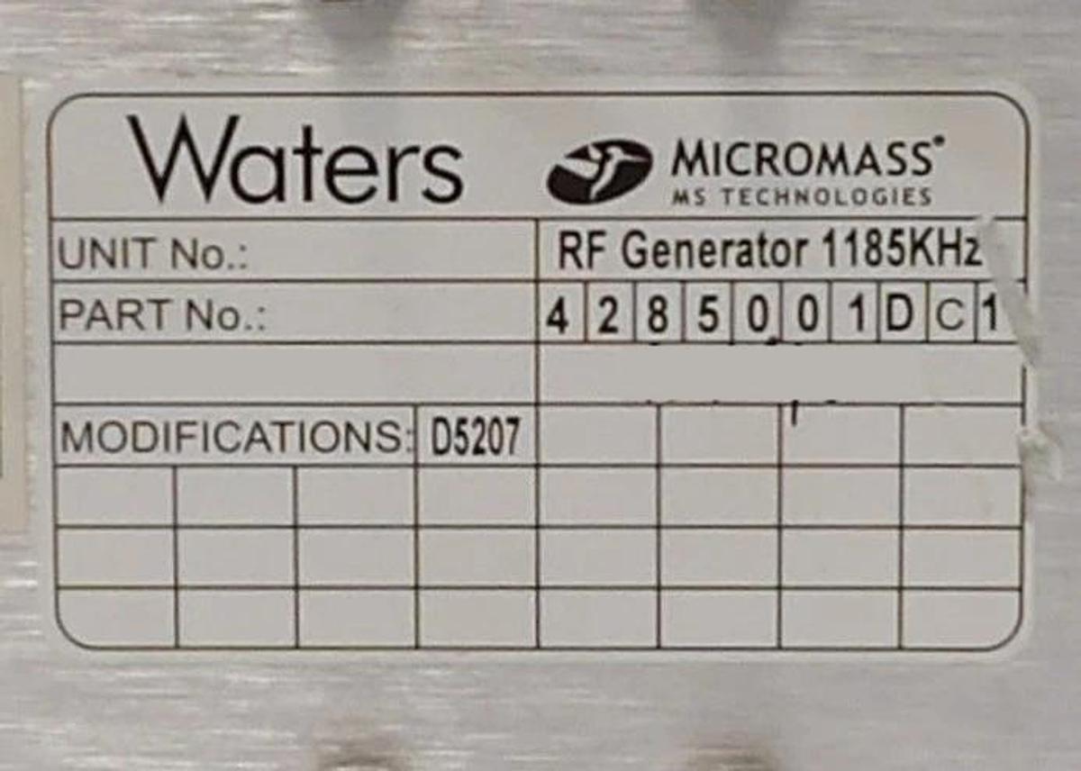 Used Waters 4285001DC1 High Voltage Module 4285 Xevo Q2 QTof Spectrometer Working