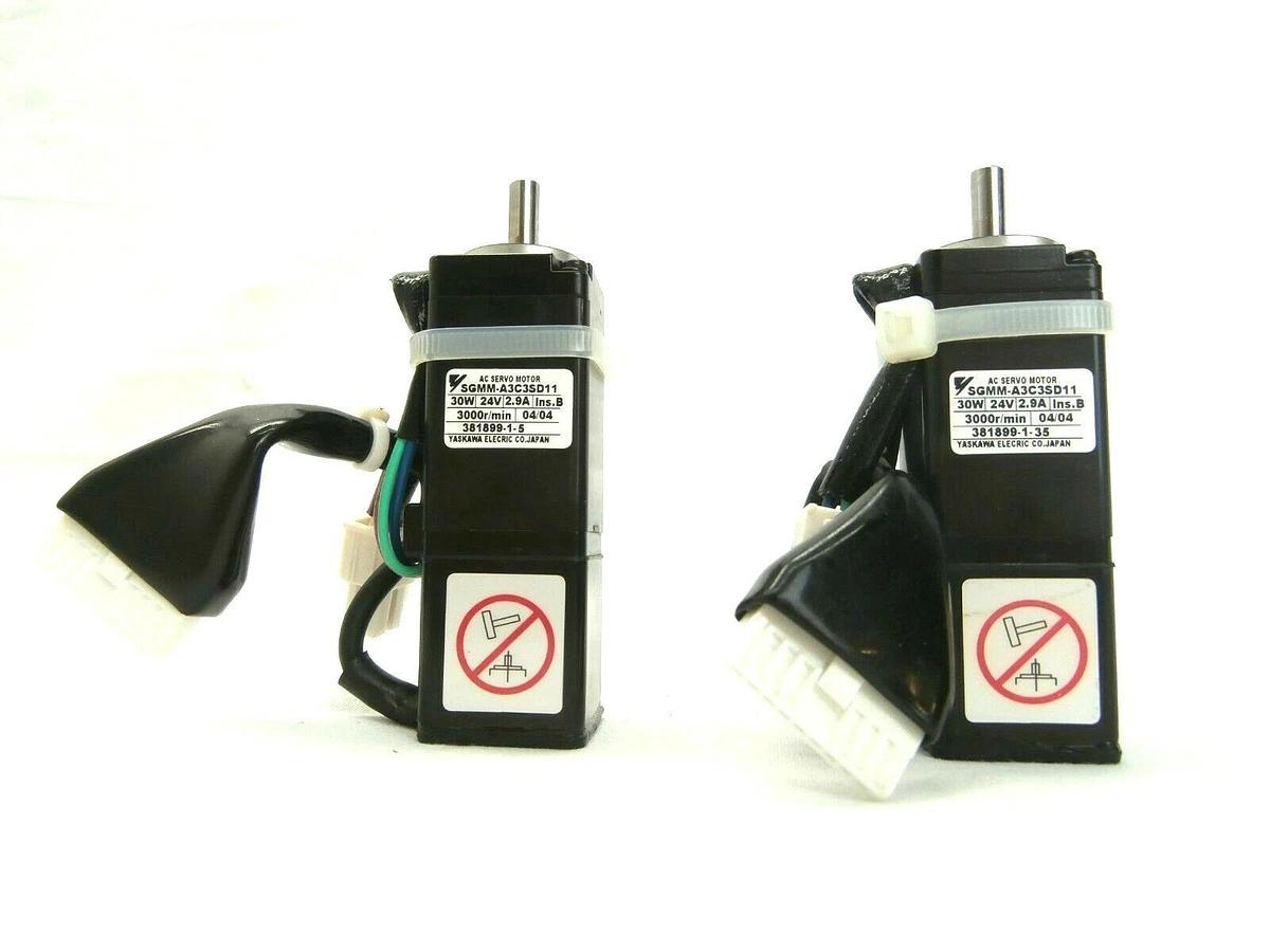 Used Yaskawa Electric SGMM-A3C3SD11 AC Servo Motor Lot of 2 Shinko VHT5-1-1 OHV Used