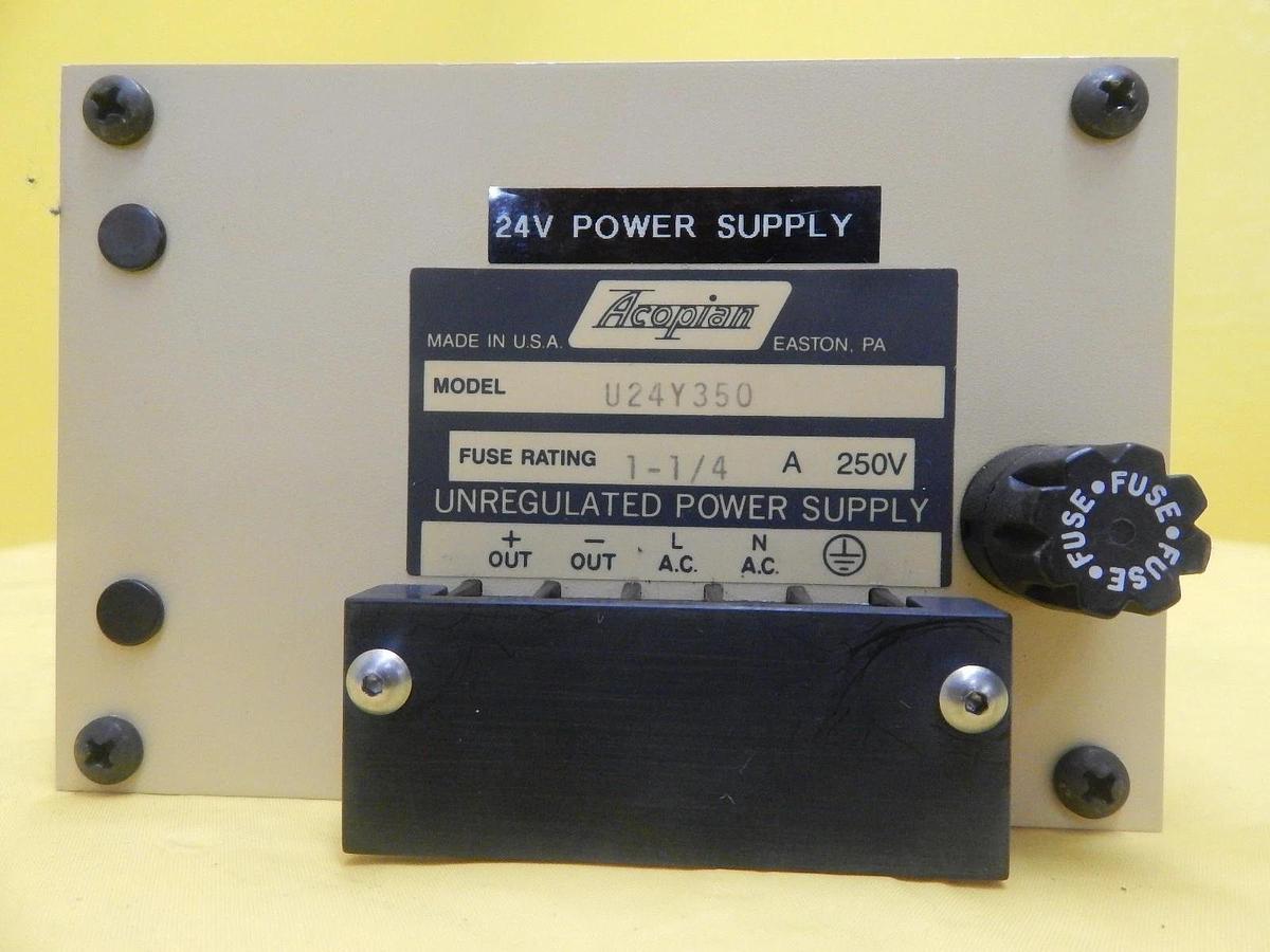 Used Acopian U24Y350 Unregulated Power Supply Used Working