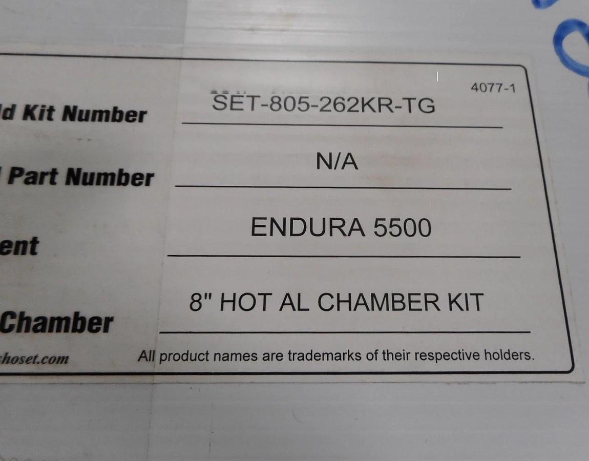 Refurbished Tosoh SET-805-262KR-TG 8" HOT AL Kit Endura 5500 Refurbished