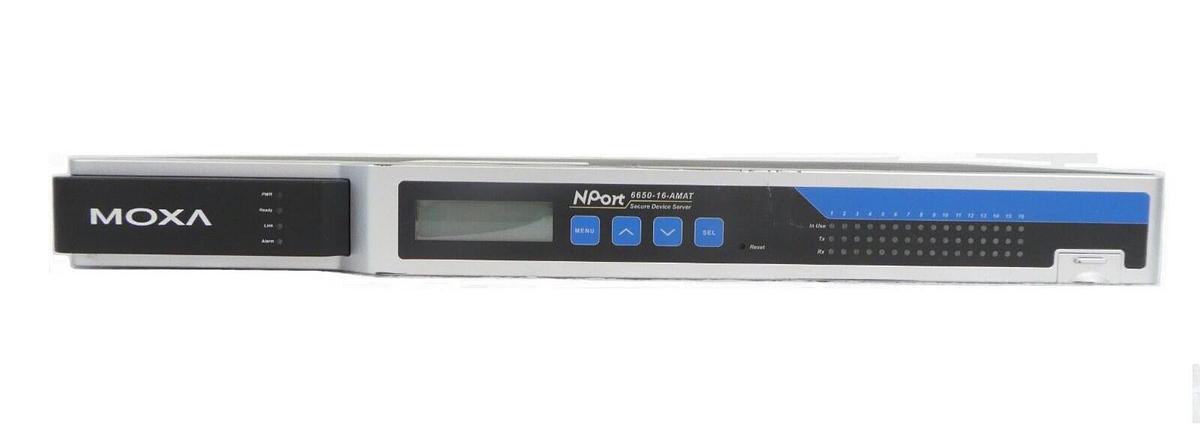 Used Moxa NPort 6650-16 16-Port Terminal Server AMAT 0190-44197 Working Surplus
