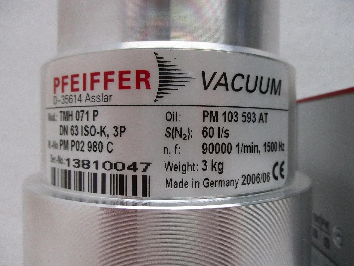 Used TMH 071 P Pfeiffer PM P02 980 C Turbomolecular Pump w/TC100 Turbo Tested Working