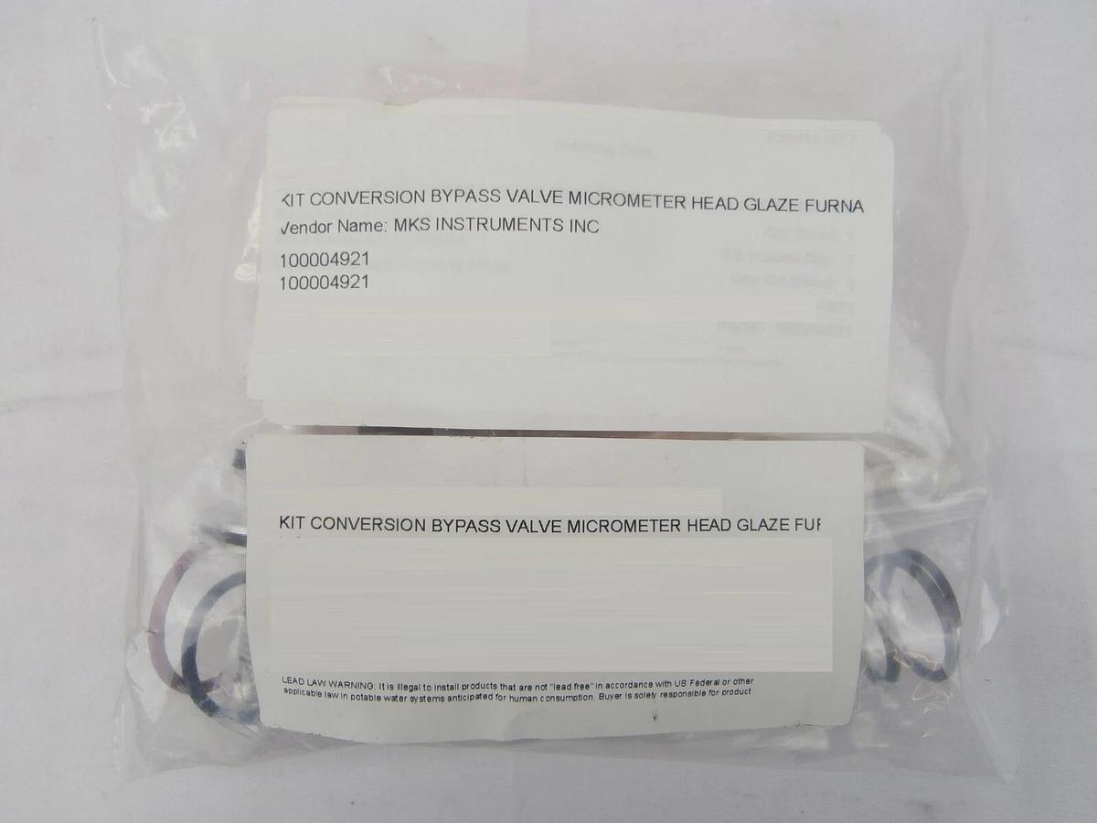 MKS Instruments 100004921 Bypass Valve Upgrade Kit Micrometer Seals New Surplus