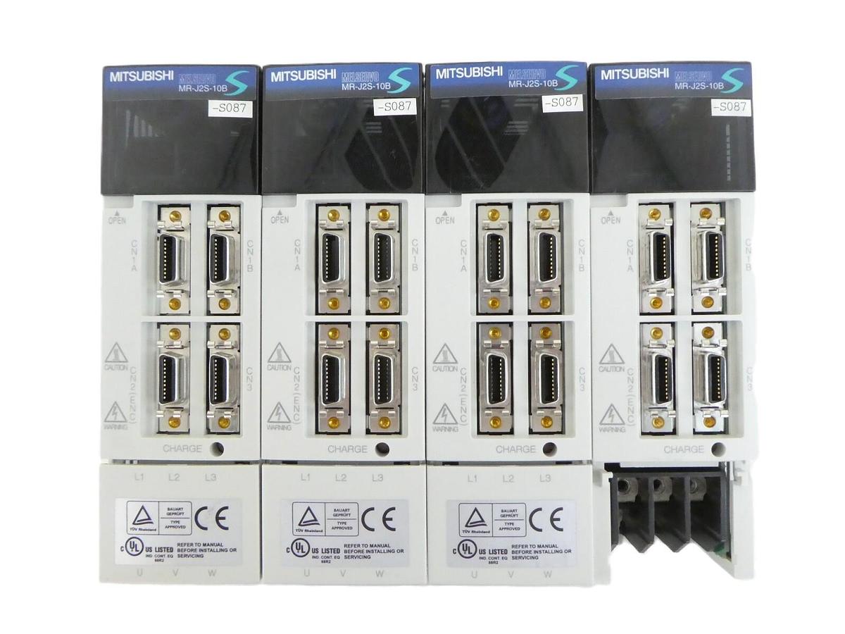 Used Mitsubishi MR-J2s-10B-S087 AC Servo Driver PLC MELSERVO Lot of 4 Working Surplus