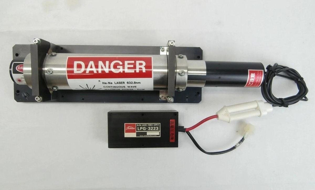 Used Toshiba LGK-7628JH He-Ne 632.8nm Laser with Power Supply LPG-3223 Horiba PD-201A