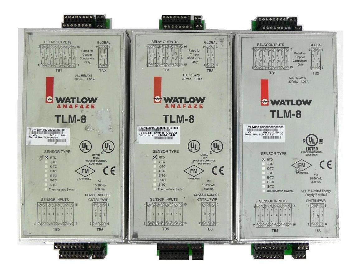Used Watlow TLME010DDDDDDDD Thermal Limit Monitor TLM-8 Reseller Lot of 3 Working