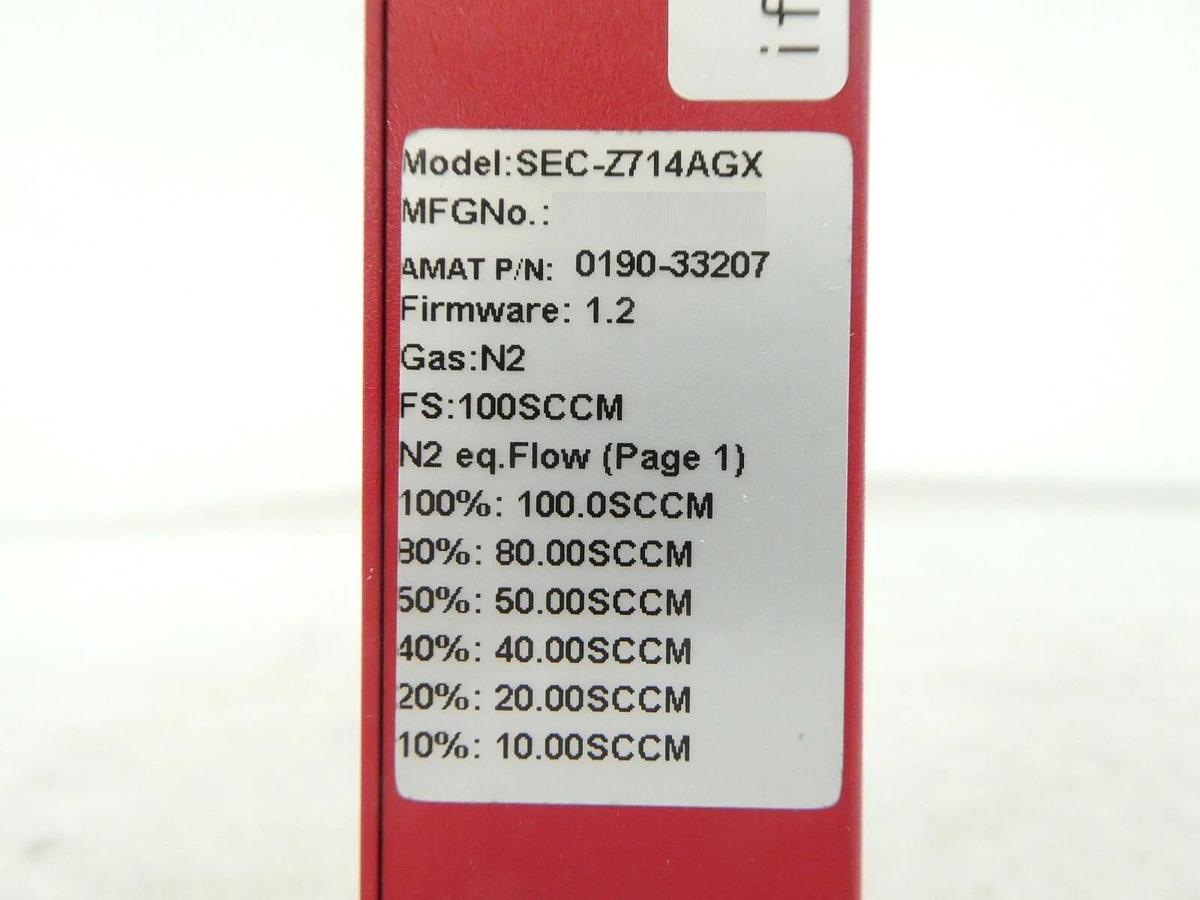 Used Horiba STEC SEC-Z714AGX Mass Flow Controller MFC AMAT 0190-33207 Working Surplus
