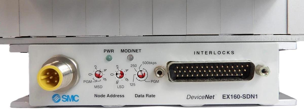 Used SMC VV5Q21-ULB990061 8-Port Pneumatic Valve Manifold EX160-SDN1 Working