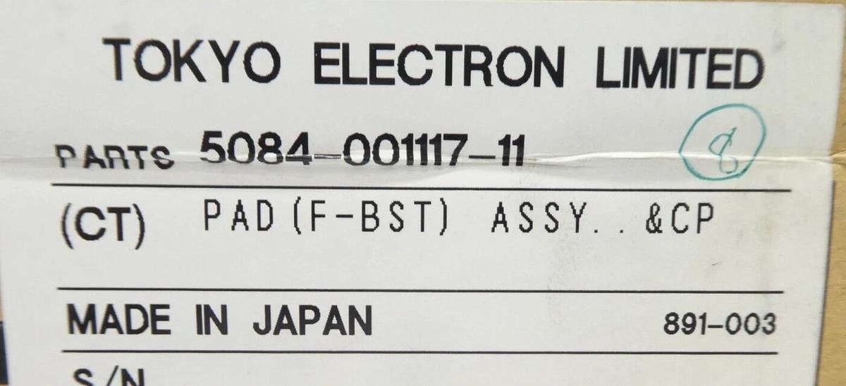 TEL Tokyo Electron 5084-001117-11 Pad (F-BST) Assembly & CP New Surplus