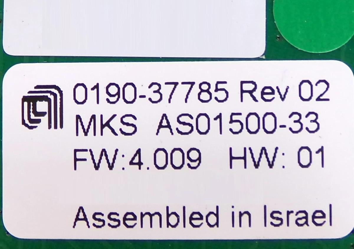 Used MKS Instruments AS01500-33 Etch Axiom Interlock Module PCB Card 0190-37785