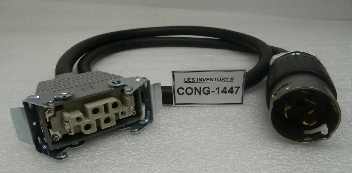 Used Edwards E21909516 Vacuum System Power Plug with 1.5M Cable Receptacle Plug Used