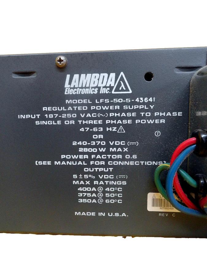 Used Lambda LFS50-5-43641 Regulated Power Supply Working Surplus