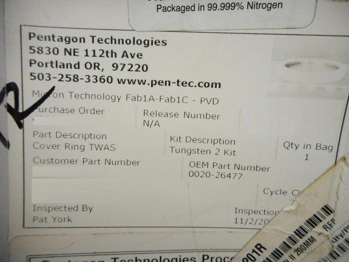 Refurbished AMAT Applied Materials 0020-26477 Cover Ring TWAS Refurbished