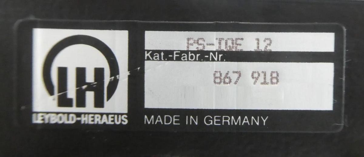 Used Leybold-Heraeus 867 918 Ion Gun Power Supply PS-IQE 12 Working Surplus