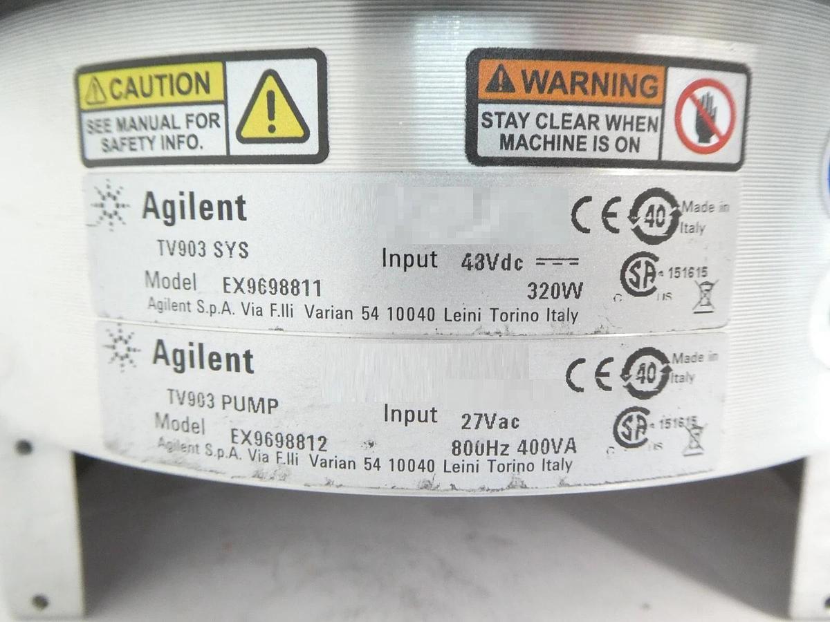 Used TV903 Agilent EX9698812 Turbomolecular Pump Turbo Spectrometer Working Surplus