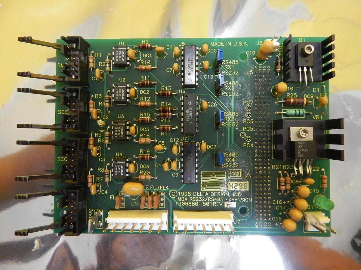 Used Delta Design 1906880-501 MBX RS232/RS485 Expansion Board PCB Rev. E Summit Used