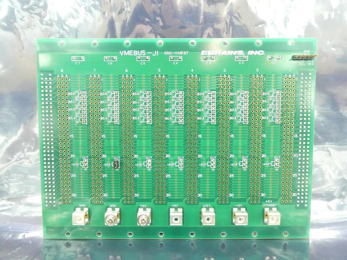 Used EBRAINS 650-VME8T Backplane PCB VMEBUS-J1 Nikon NSR FX-601F Working Surplus