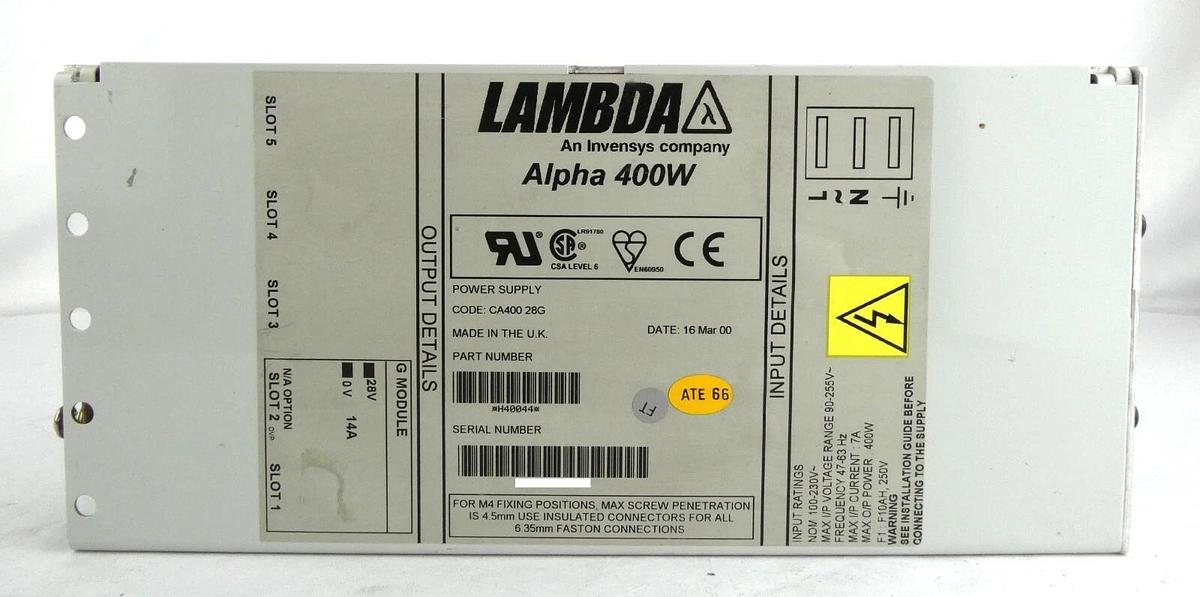 Used Lambda H40044 Power Supply Alpha 400W CA400 28G Working Surplus