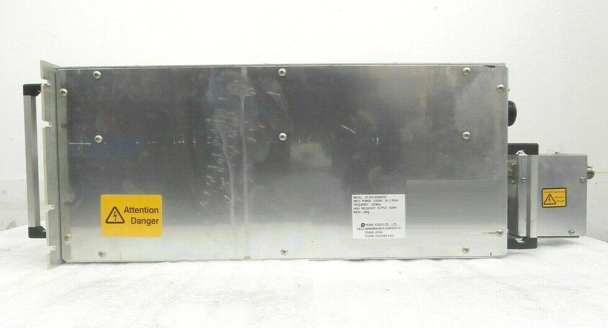 Used Pearl Kogyo CF-500-400K(CE) RF Power Supply Hitachi M-712E No Handle Working