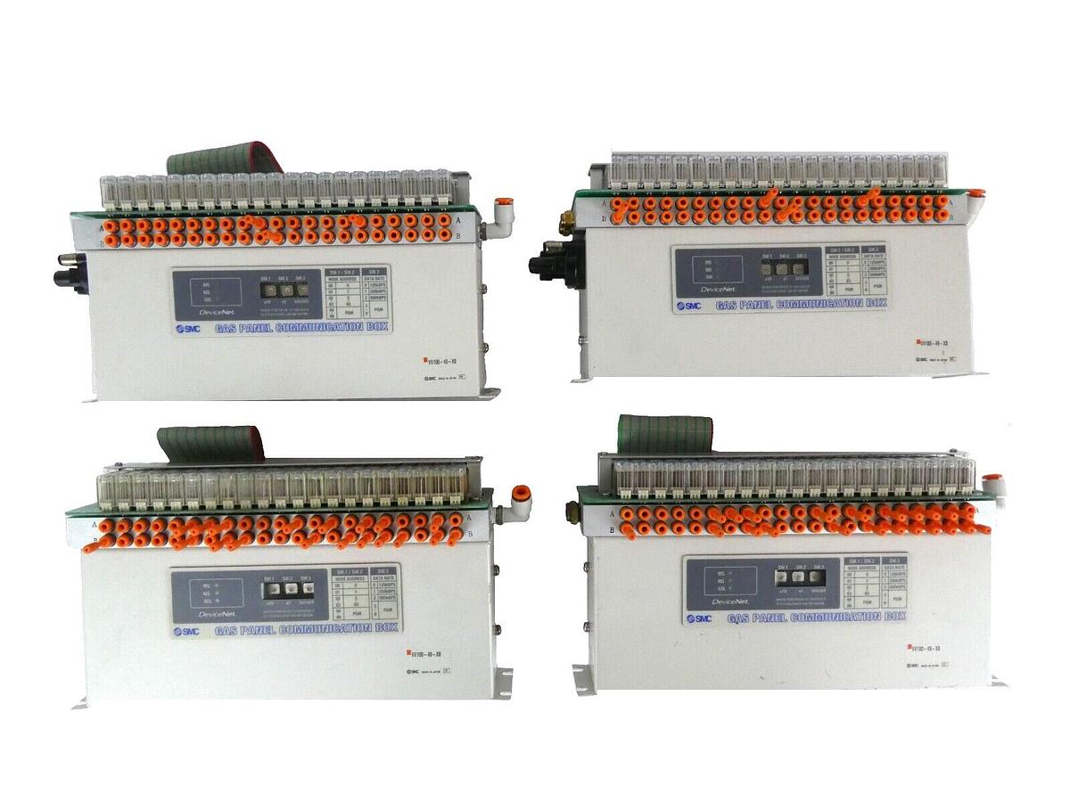 Used SMC IN587-04-A 42-Port Gas Panel VV100-49-X8 Communication Box Lot of 4 Working