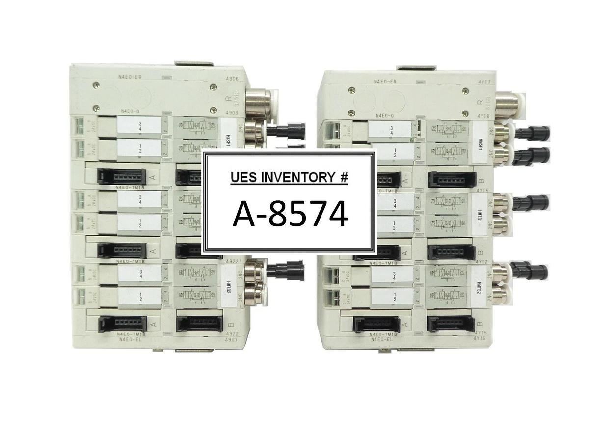 Used CKD N4E0 Series 6-Port Pneumatic Manifold NE40-ER Lot of 2 TEL Lithius Working
