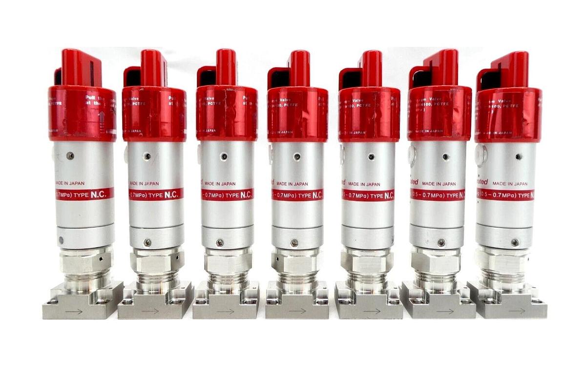Used Fujikin 3870-04730 Hybrid Diaphragm Valve Reseller Lot of 7 Working Surplus