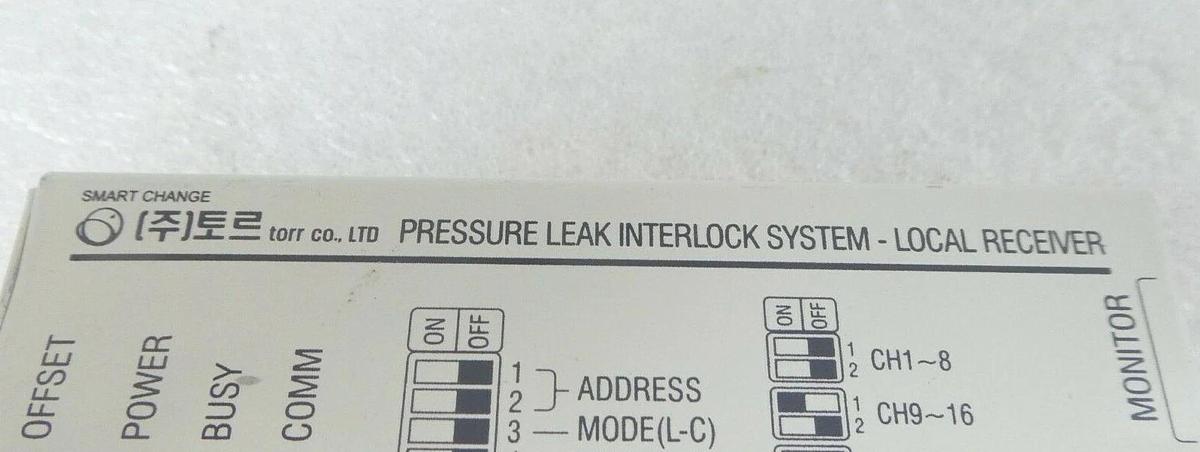 Used Torr PLI-9100 Pressure Leak Interlock System Local Receiver Working Surplus