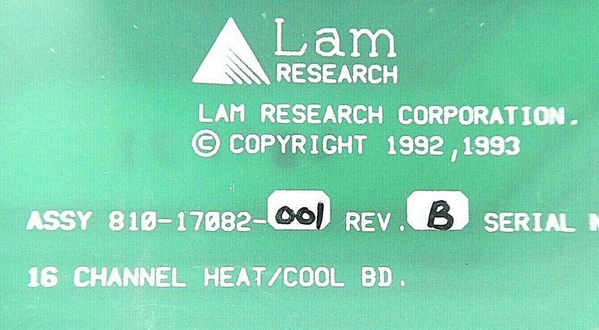 Used Lam Research 810-17082-001 16 Channel Heat/Cool Board PCB Rev. B Working Surplus
