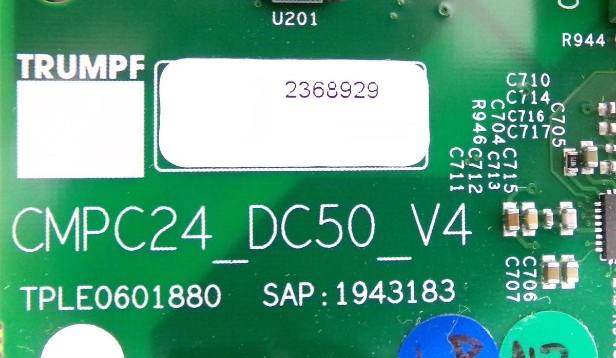 Used Trumpf Huttinger 2368929 Interface PCB CMPC24_DC50_V4 TruPlasma Working Surplus