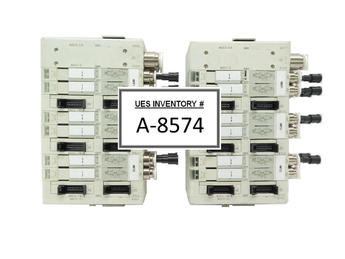 Used CKD N4E0 Series 6-Port Pneumatic Manifold NE40-ER Lot of 2 TEL Lithius Working