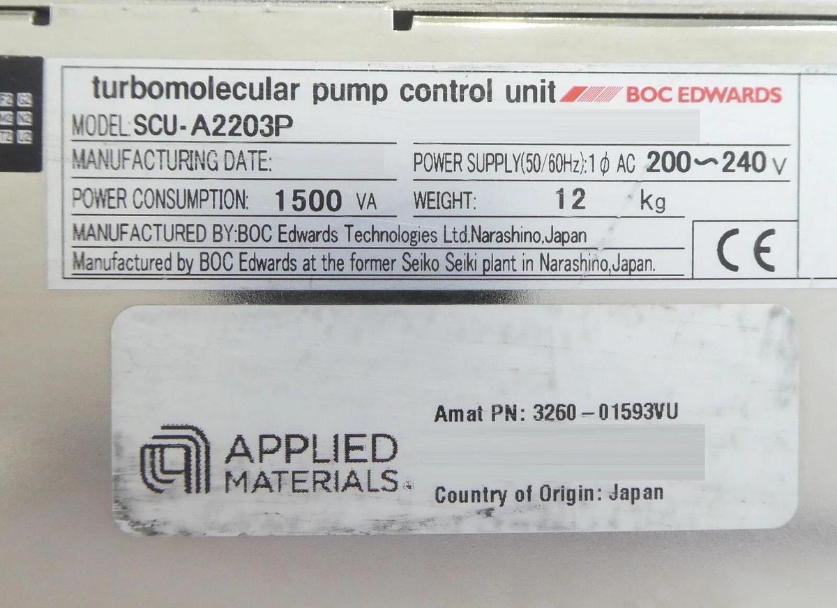 Used STP Edwards SCU-A2203P Turbomolecular Pump Controller Turbo Working Surplus