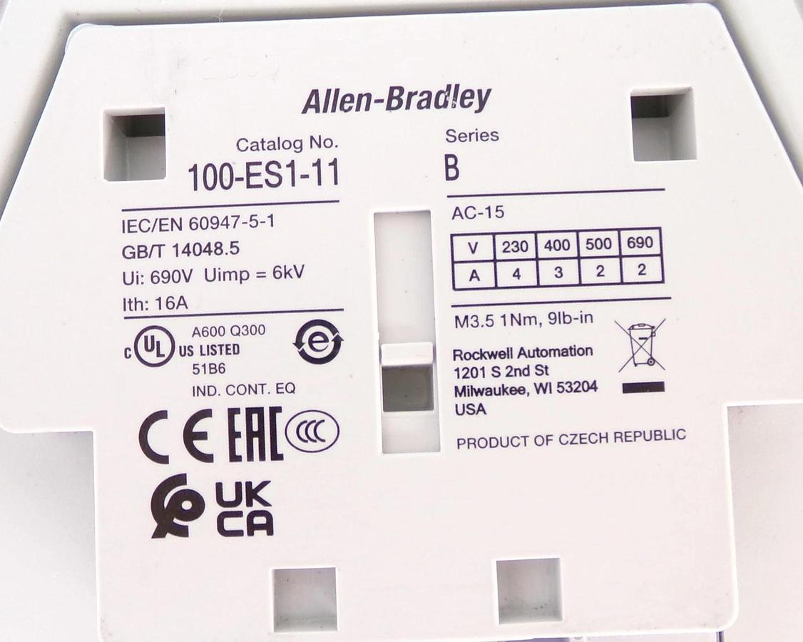 Used AB Allen-Bradley 100-E190E 3-Pole Contactor Series B 100-ES1-11 Working