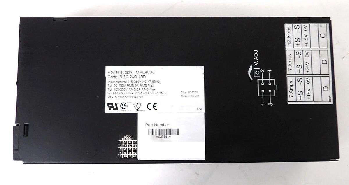 Used TDK-Lambda E20801 AC/DC Power Supply Omega Series MML400U Lot of 3 Working