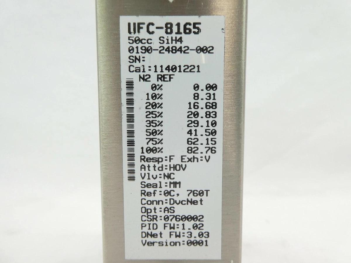Used Celerity UFC-8165 Mass Flow Controller MFC AMAT 0190-24842 50cc SiH4 Working