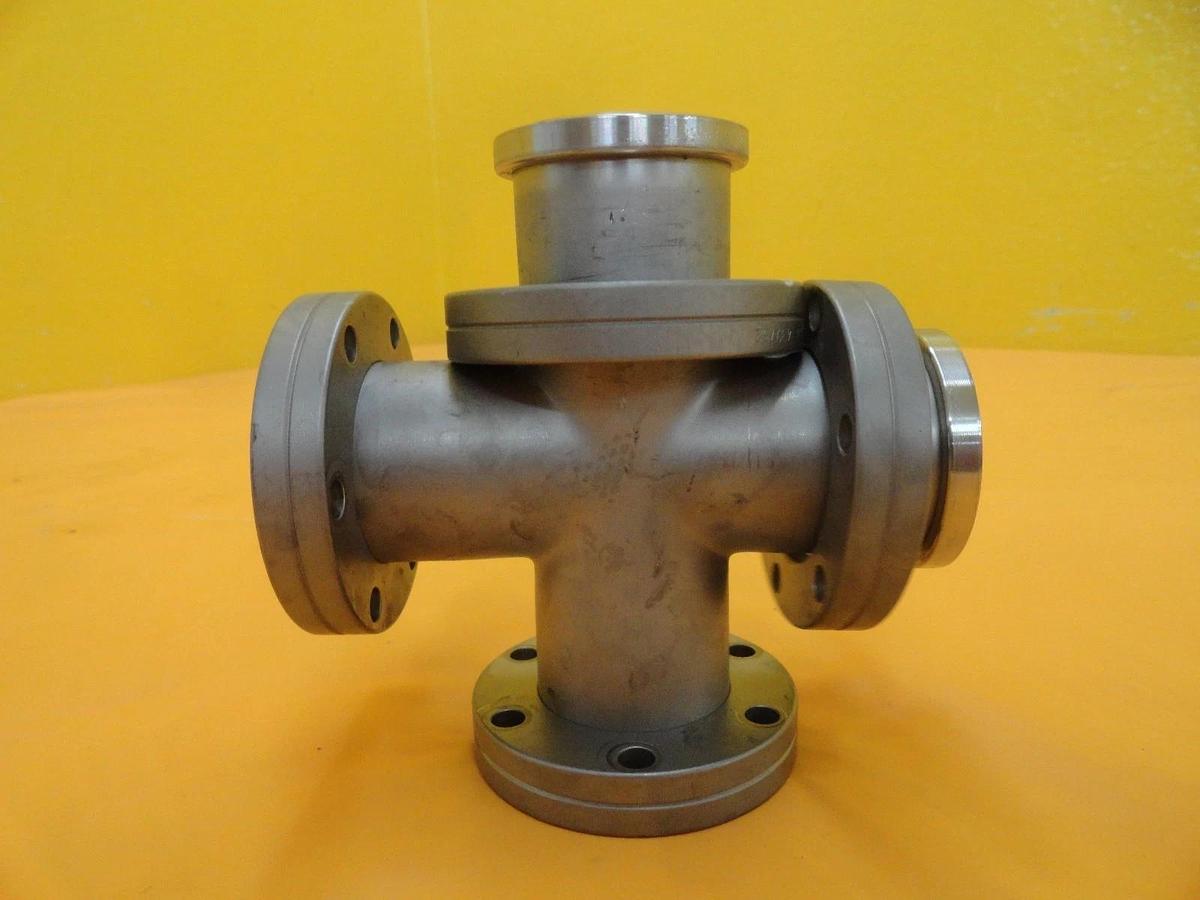 Used Edwards High Vacuum 4-Way Cross DN40CF CF70 Rotatable to Fixed Flange HPS Used