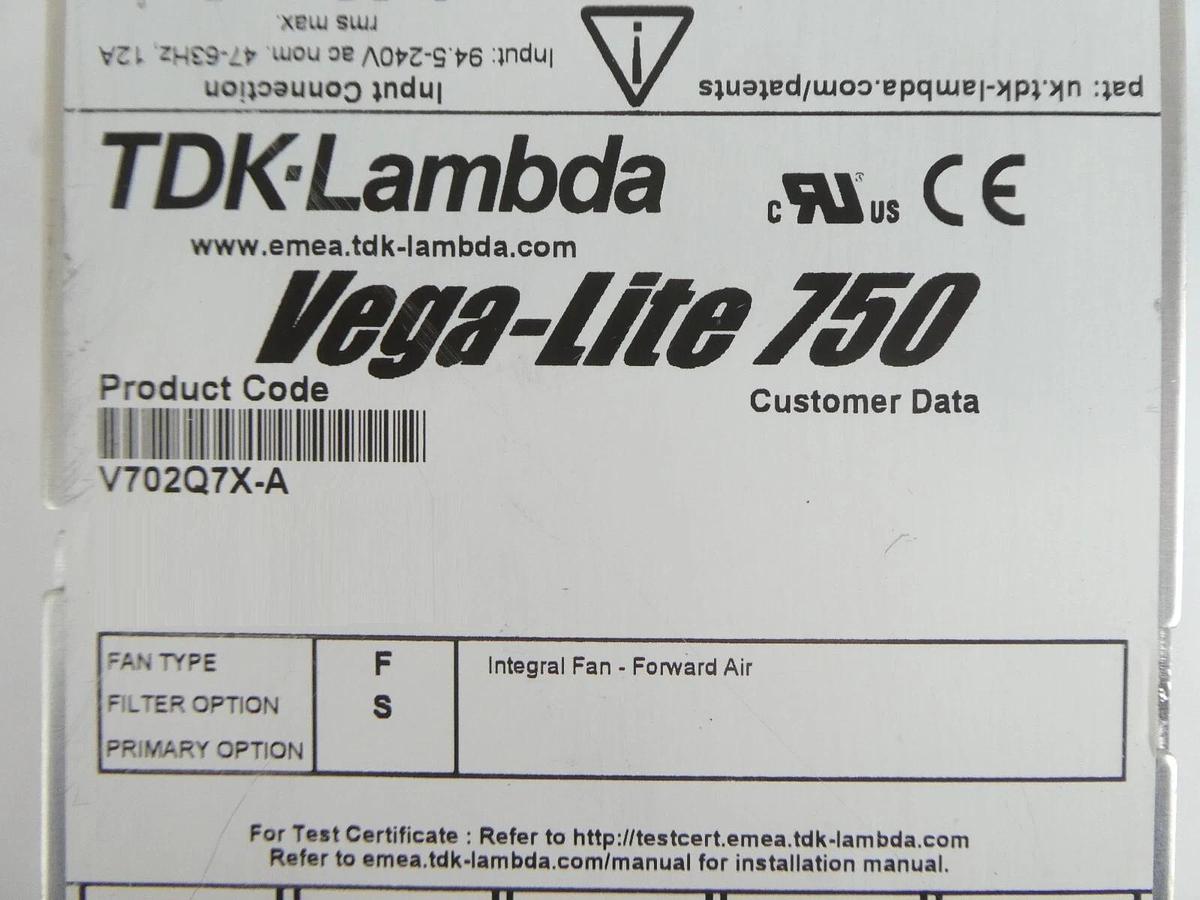 Used TDK-Lambda V702Q7X-A Power Supply Vega-Lite 750 AB Sciex Working Surplus