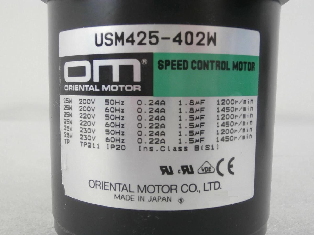 Used Oriental Motor USM425-402W Speed Control Motor with Gear Head 4GN7.5K Working
