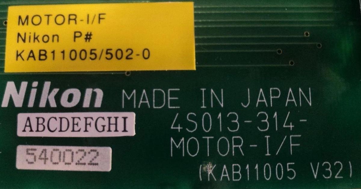 Used Nikon 4S013-314 Connector Board PCB MOTOR-I/F KAB11005 Optistation 7 Used