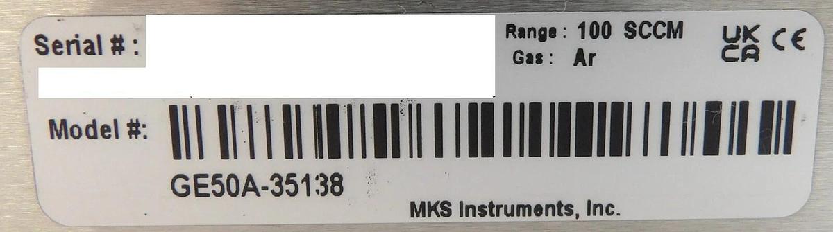Used MKS Instruments GE50A-31531 Mass Flow Controller MFC 100 SCCM Ar Lot of 4 Workin