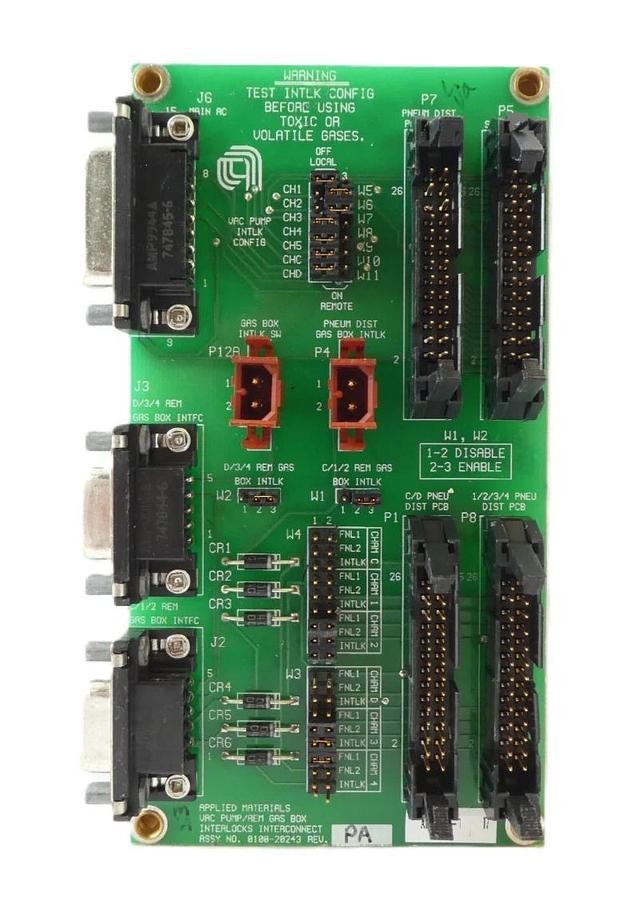 Used AMAT Applied Materials 0100-20243 Interlocks Interconnect PCB Working Surplus