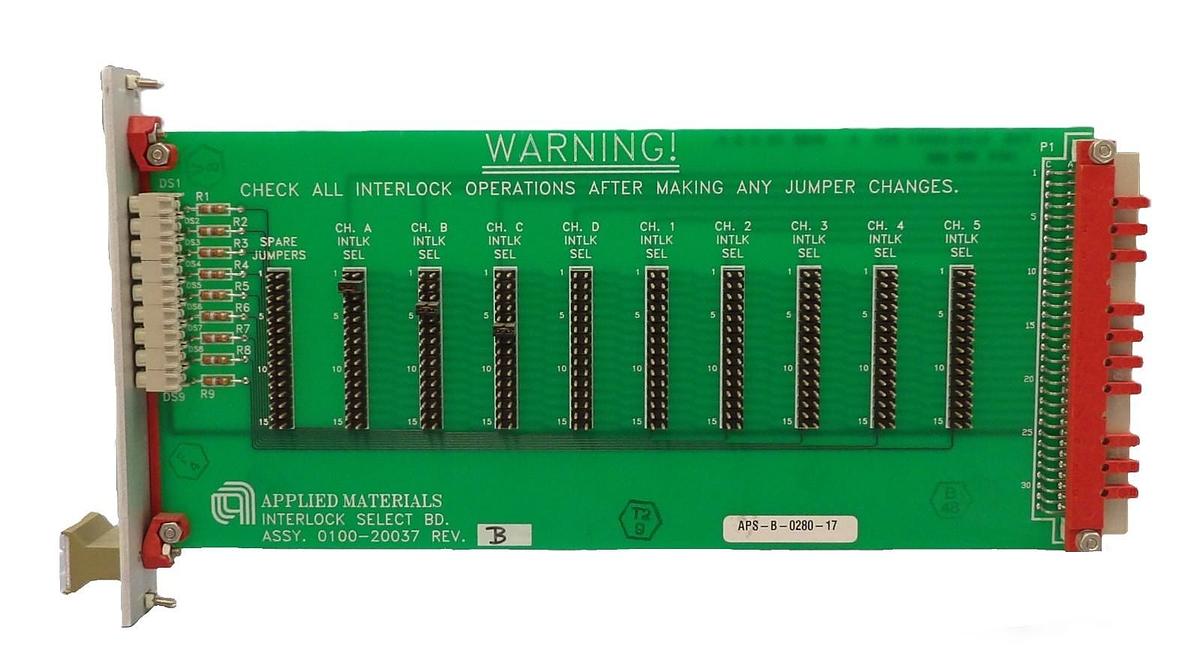 Used AMAT Applied Materials 0100-20037 Interlock Select PCB Card Working Surplus