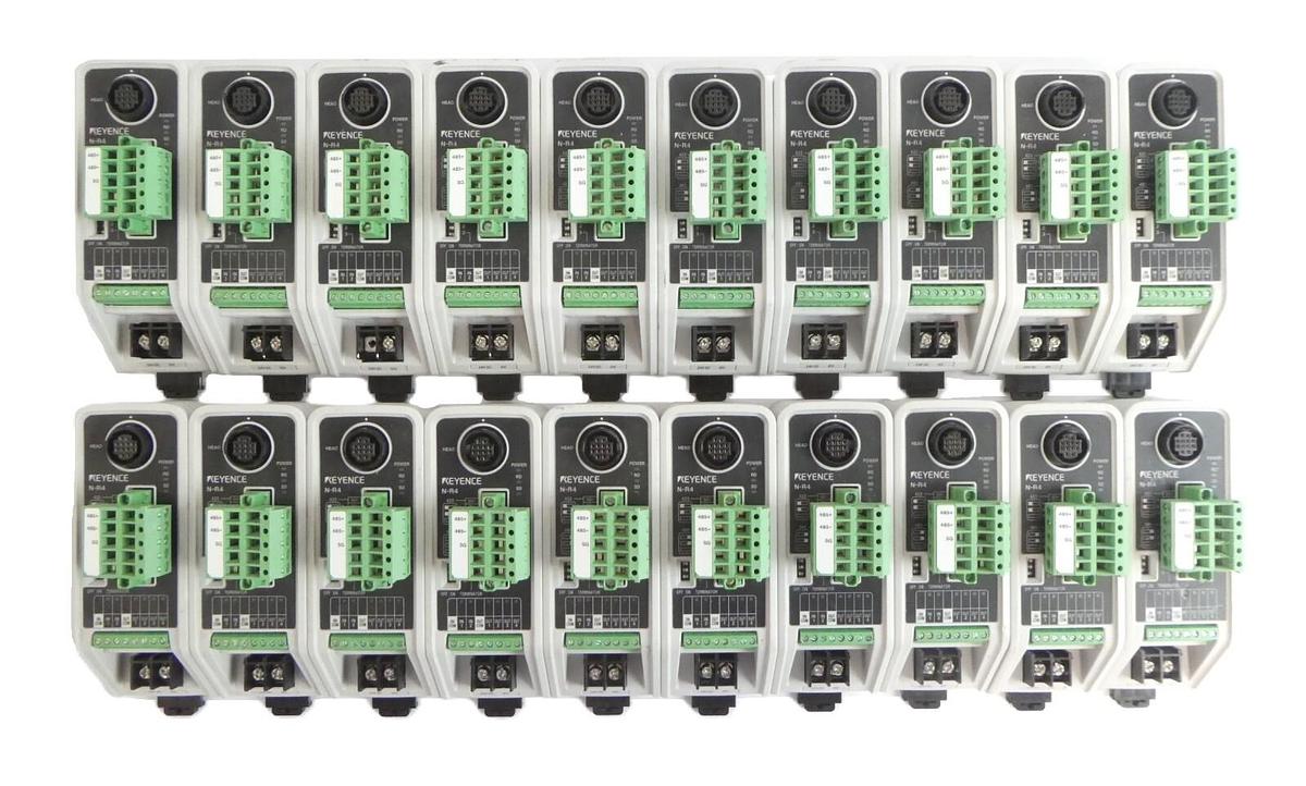 Used Keyence N-R4 Communication Sensor Amplifier Reseller Lot of 20 Working Surplus