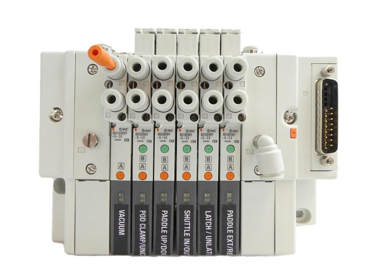 Used SMC SS5Q13-ULB000080 6-Port Pneumatic Solenoid Valve Working Spare