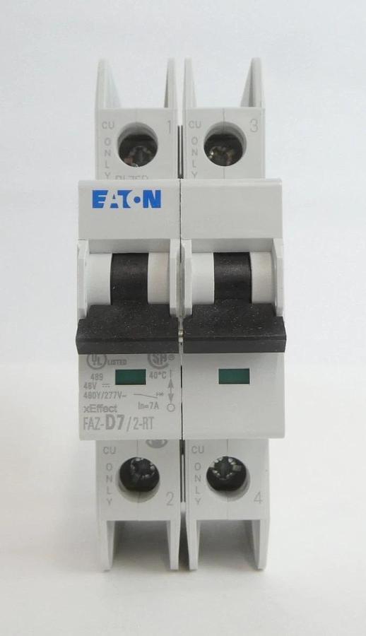 Used Eaton FAZ-D7/2-RT Miniature 2 Pole Circuit Breaker Lot of 32 Working