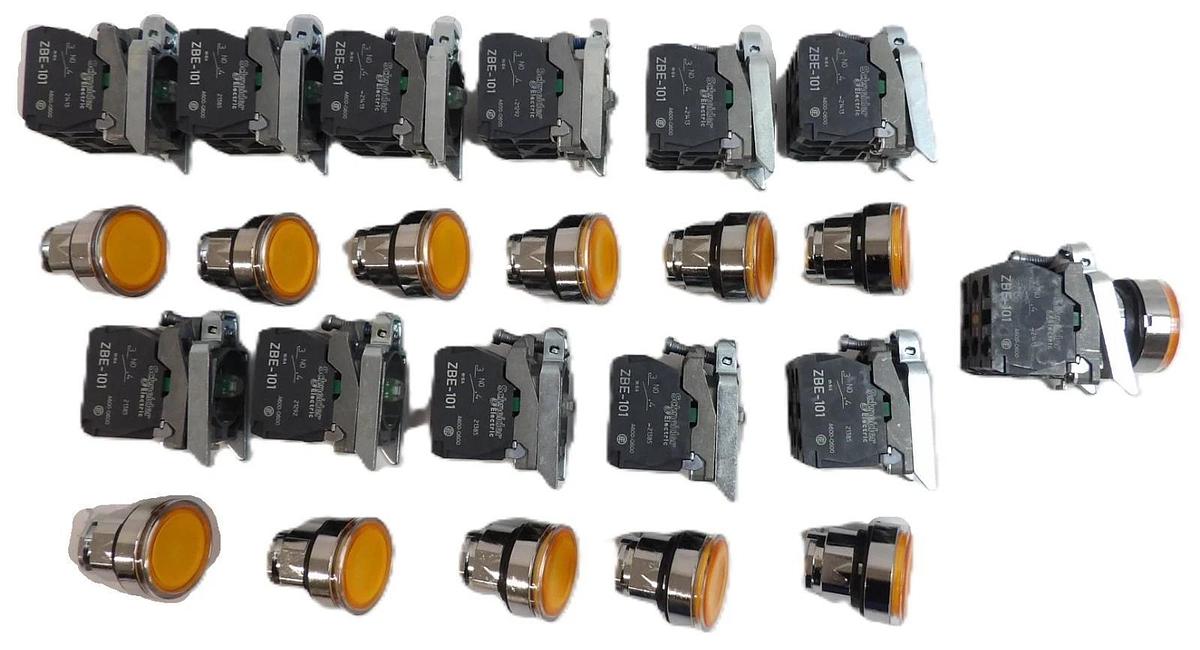 Used Schneider Electric XB4BW35B5 LED 22mm Push Button Switch Lot of 12 Working