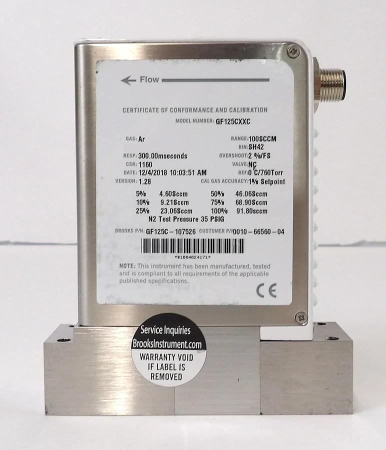 Used Brooks Instrument GF125CXXC Mass Flow Controller MFC GF125C-910556 Lot of 10
