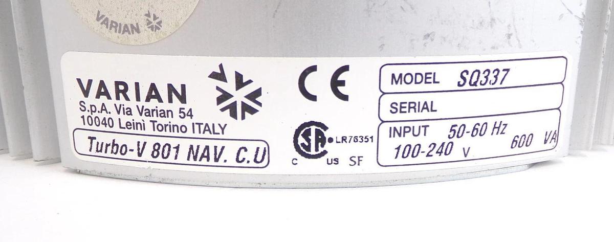 Used Turbo-V 801 NAV. C.U. Varian SQ337 Turbomolecular Pump Controller Turbo Working