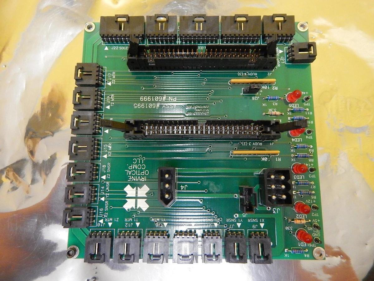 Used Irvine Optical 601999 XYZT UNIV Sensor Connector PCB 601995 Working Surplus