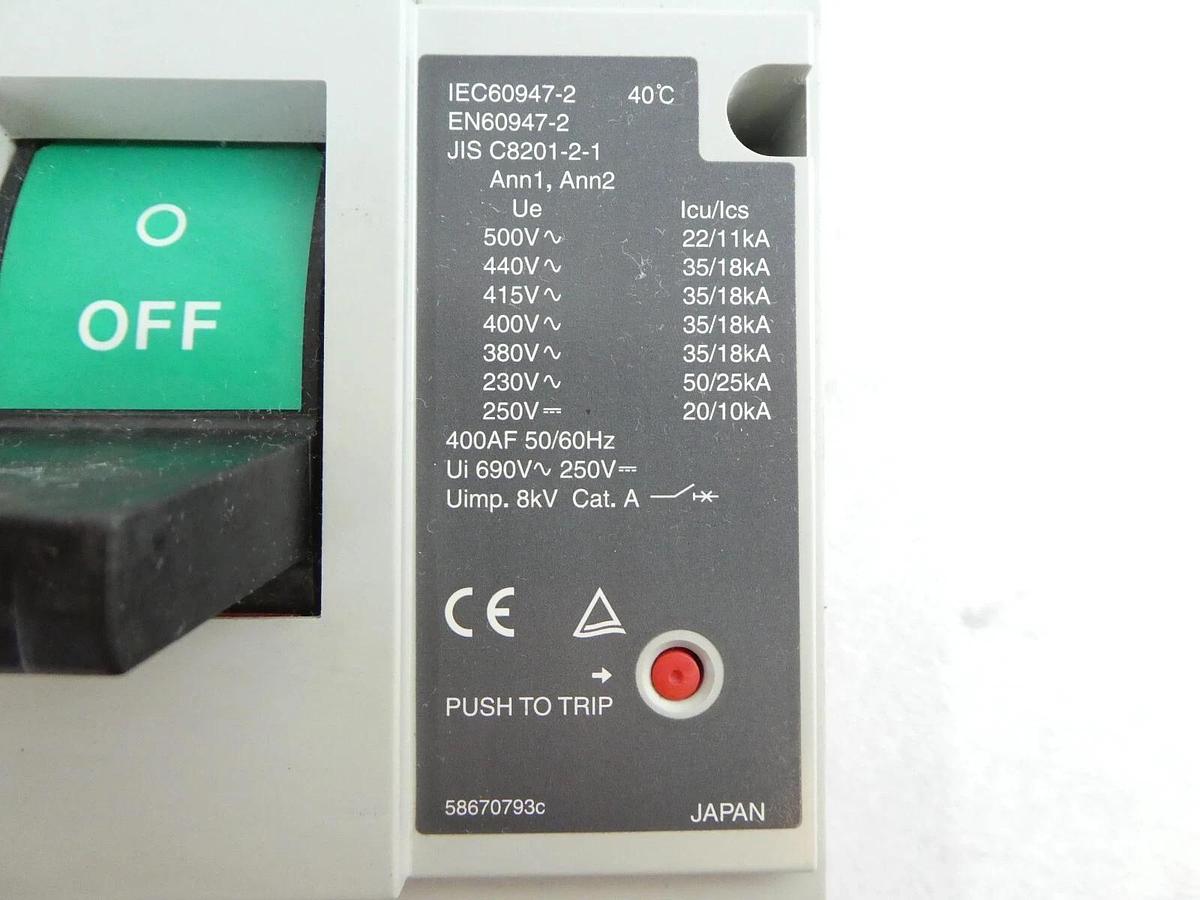 Used Fuji Electric FA SA403CUL 250A Industrial Auto Breaker Working Surplus