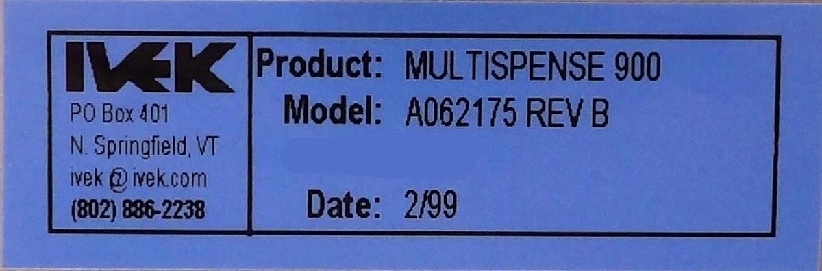 Used IVEK A062175 4 Channel System Liquid Dispenser MULTISPENSE 900 Spare Surplus